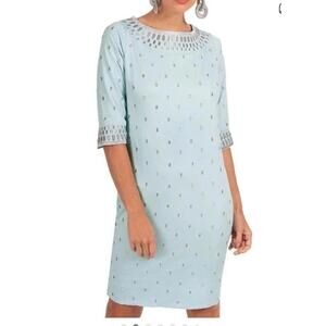 Gretchen Scott "Rocket Girl" Shift Dress - Blue/Silver. Size Medium